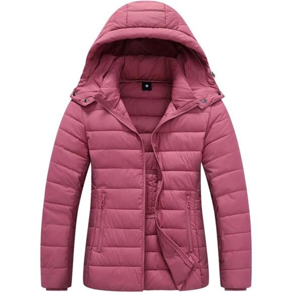Women's Waterproof Puffer Jacket Quilted Warm Winter Coat Ultra Light Weight